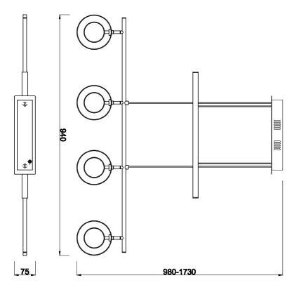 Reality - LED Chandelier on a string PRATER 4xLED/4,5W/230V