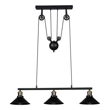 Reality - POULI Cable pendant light 3xE27/40W/230V, Black