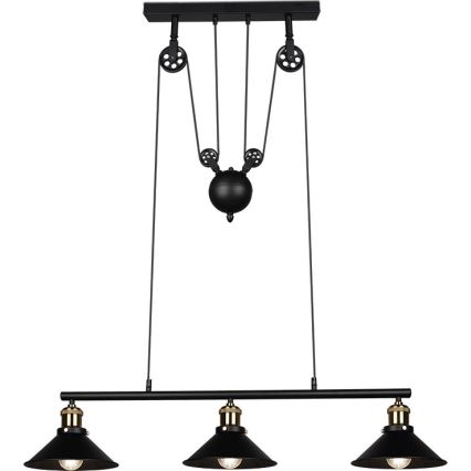 Reality - POULI Cable pendant light 3xE27/40W/230V, Black