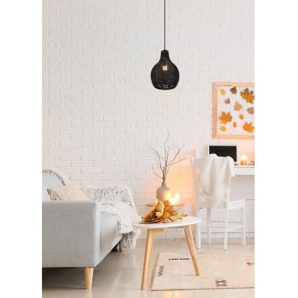 Reality - SPROUT Cable Pendant 1xE14/40W/230V black/rattan