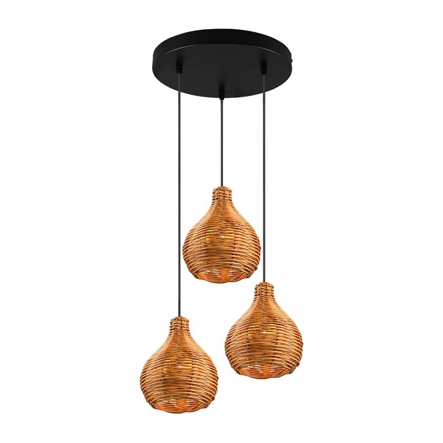 Reality - SPROUT cable pendant 3xE14/40W/230V brown/rattan