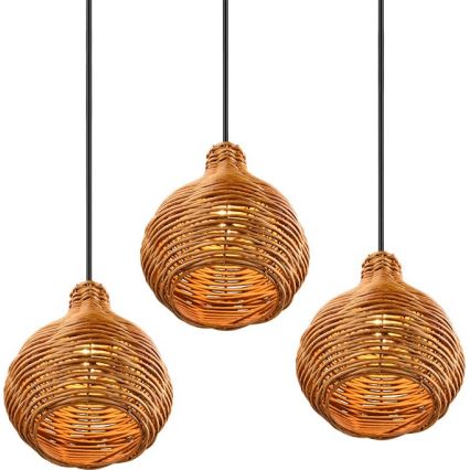 Reality - SPROUT cable pendant 3xE14/40W/230V brown/rattan