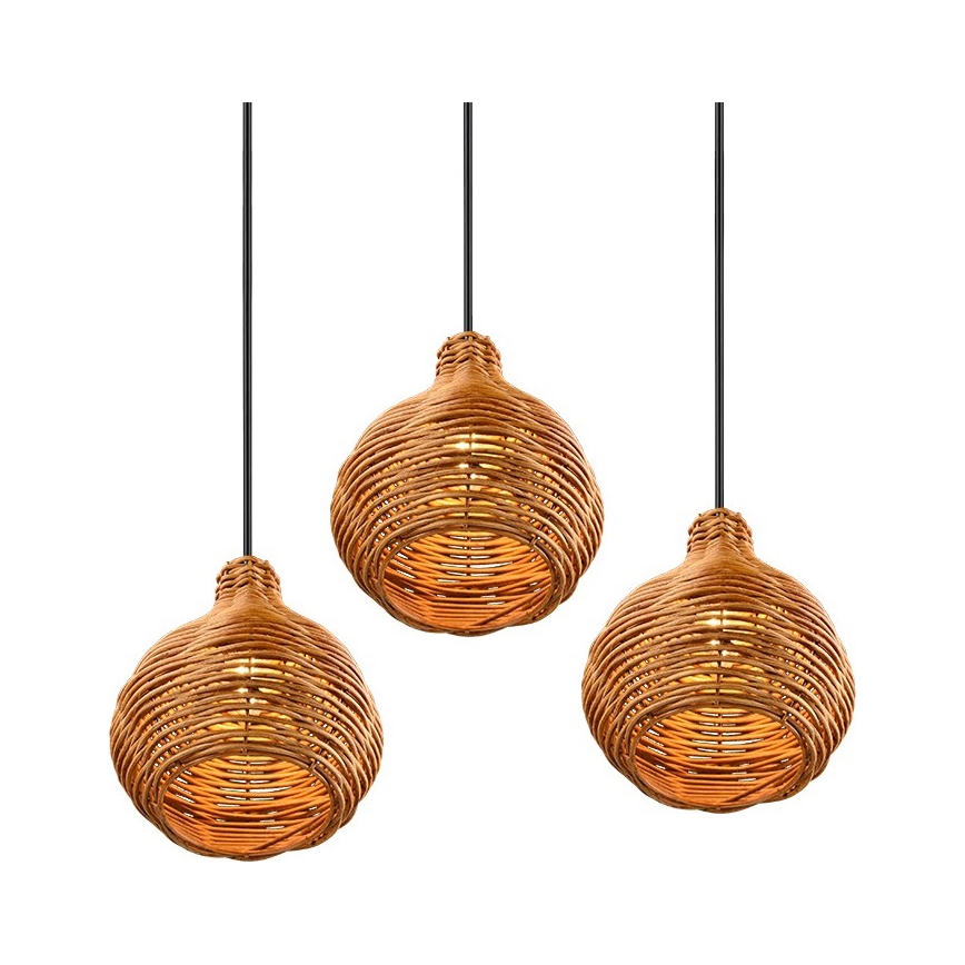 Reality - SPROUT cable pendant 3xE14/40W/230V brown/rattan