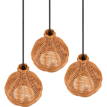 Reality - SPROUT cable pendant 3xE14/40W/230V brown/rattan