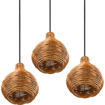 Reality - SPROUT cable pendant 3xE14/40W/230V brown/rattan