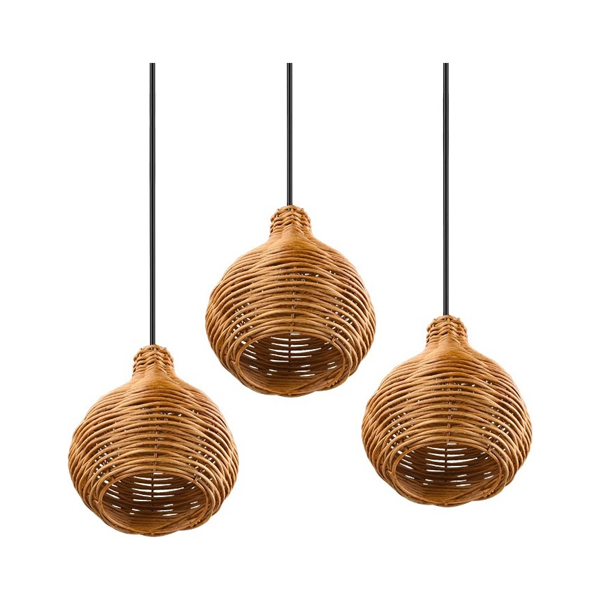 Reality - SPROUT cable pendant 3xE14/40W/230V brown/rattan