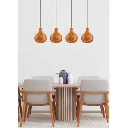 Reality - SPROUT Cable Pendant Light 3xE14/40W/230V Brown/Rattan