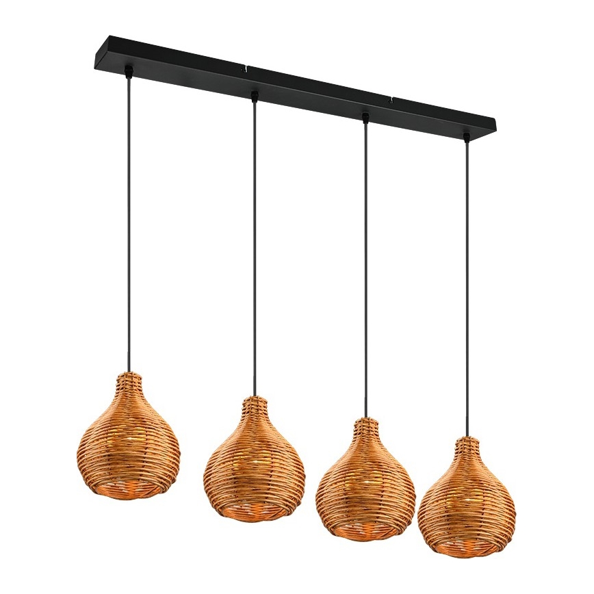 Reality - SPROUT Cable Pendant Light 3xE14/40W/230V Brown/Rattan