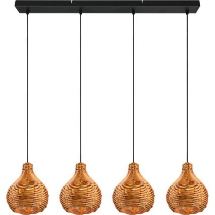 Reality - SPROUT Cable Pendant Light 3xE14/40W/230V Brown/Rattan