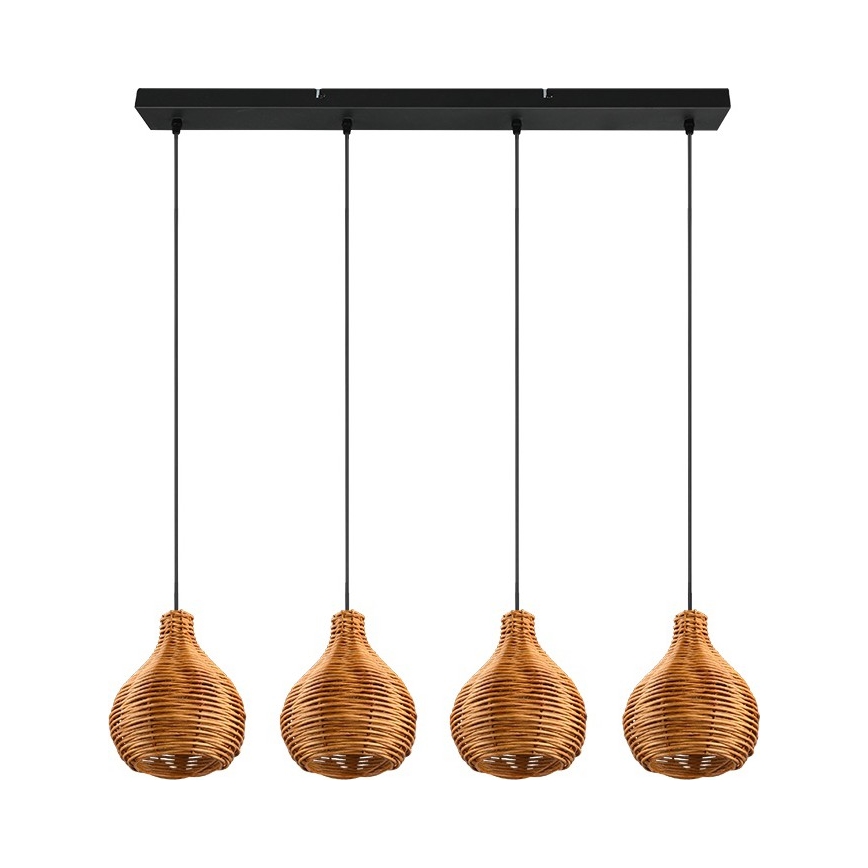 Reality - SPROUT Cable Pendant Light 3xE14/40W/230V Brown/Rattan
