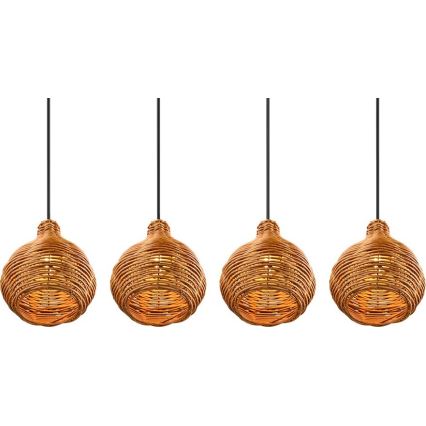 Reality - SPROUT Cable Pendant Light 3xE14/40W/230V Brown/Rattan