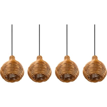 Reality - SPROUT Cable Pendant Light 3xE14/40W/230V Brown/Rattan