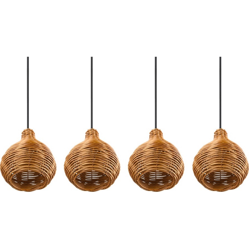 Reality - SPROUT Cable Pendant Light 3xE14/40W/230V Brown/Rattan