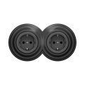 Reblig - Double Retro SCHUKO Wall Socket with Frame, 230V, Anthracite