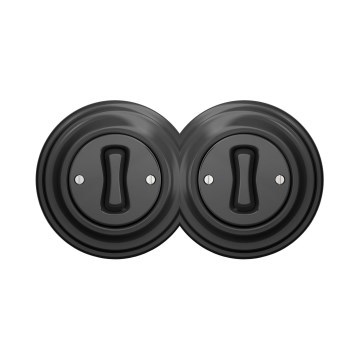 Reblig - Double retro single-pole switch with frame No. 1, anthracite