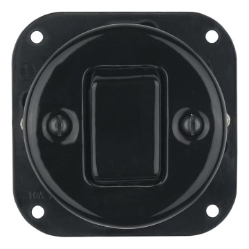 Reblig - Porcelain Retro 4-Way (Cross) Switch, Frameless, No. 7, Black