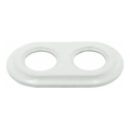Reblig - Porcelain retro double photo frame, white