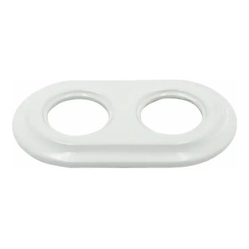 Reblig - Porcelain retro double photo frame, white