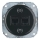 Reblig - Porcelain retro Ethernet socket, frameless, 2× Cat5e, black