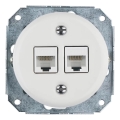 Reblig - Porcelain Retro Frameless Ethernet Wall Socket 2x CAT5e White