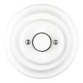 Reblig - Porcelain Retro Rotary Dimmer Switch with Frame 250V/10A White