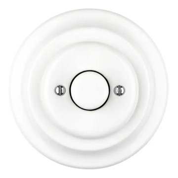 Reblig - Porcelain Retro Rotary Dimmer Switch with Frame 250V/10A White