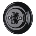 Reblig - Porcelain Retro Rotary Light Switch with Frame No. 7, Black