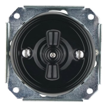 Reblig - Porcelain Retro Rotary Switch, Frameless, č. 7, Black