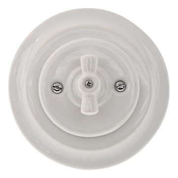 Reblig - Porcelain retro rotary switch with frame č. 1 white