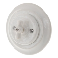 Reblig - Porcelain Retro Rotary Switch with Frame č. 5, White