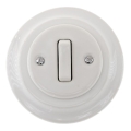 Reblig - Porcelain Retro Single-Gang Doorbell Switch with Frame, White