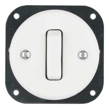 Reblig - Porcelain Retro Single-Pole Switch with Frame No. 6, White