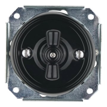 Reblig - Porcelain retro-style rotary switch, frameless, č. 1, black