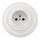 Reblig - Porcelain retro-style wall outlet with decorative frame, 250V/16A, white