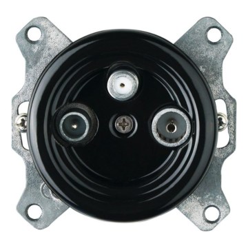 Reblig - Porcelain Retro TV/SAT-W Frameless Socket, Black