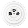 Reblig - Porcelain Retro TV/SAT-W Socket with Frame, White