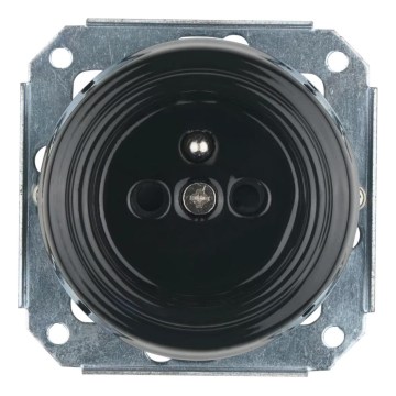Reblig - Porcelain Retro Wall Socket, Frameless, 250V/16A, Black