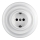 Reblig - Porcelain retro wall socket with frame, SCHUKO 250V/16A, white