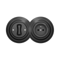 Reblig - Retro 1-gang single-pole switch and 230V socket with anthracite frame
