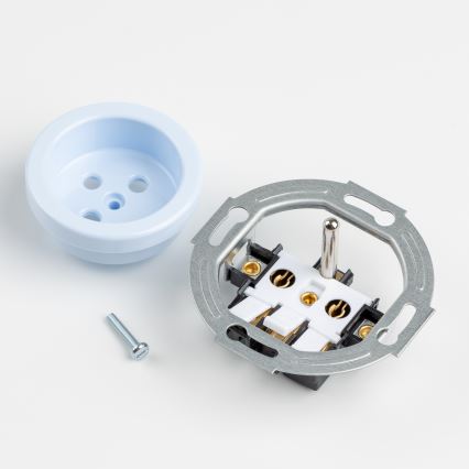 Reblig - Retro 230V wall outlet with frame, blue