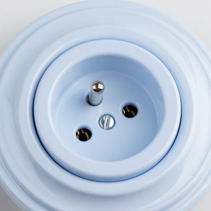 Reblig - Retro 230V wall outlet with frame, blue
