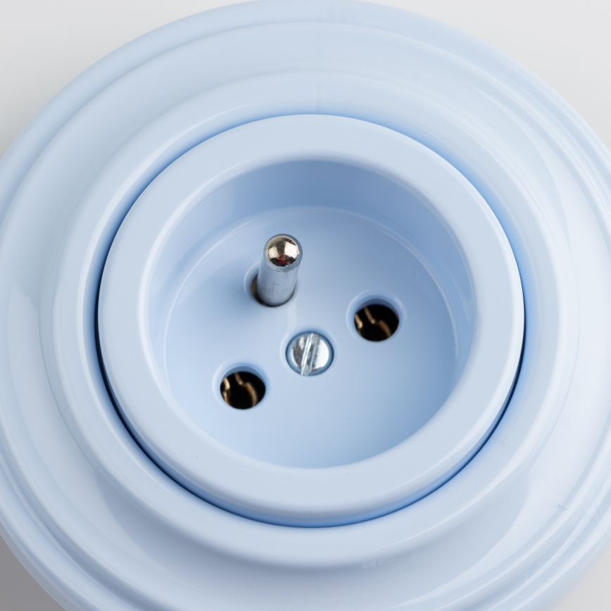 Reblig - Retro 230V wall outlet with frame, blue