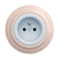 Reblig - Retro 230V Wall Socket with Frame, Blue/Antique Pink