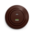 Reblig - Retro A+C USB Outlet with Frame, Brown