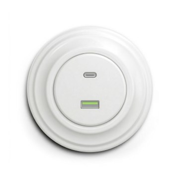 Reblig - Retro A+C USB Outlet with Frame, Snow White