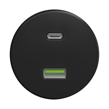Reblig - Retro A+C USB Socket, Frameless, Black