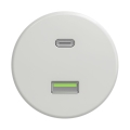 Reblig - Retro A+C USB Socket, Frameless Ceramic, White