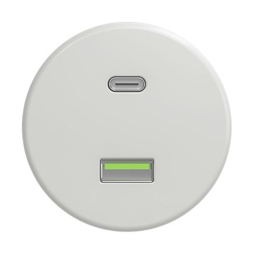 Reblig - Retro A+C USB Socket, Frameless Ceramic, White