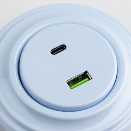 Reblig - Retro A+C USB Socket with Frame, Blue