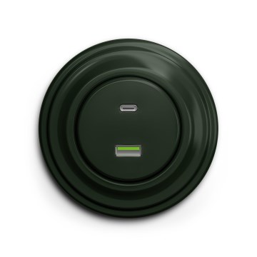 Reblig - Retro A+C USB Socket with Frame, Green